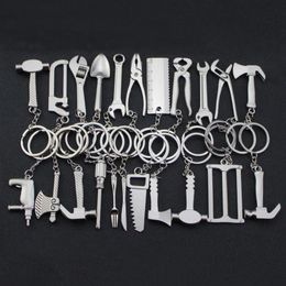 Keychains Tiny Utility Pocket Model Ruler Hammer Wrench Pliers Shovel For Men Car Bag Keyring Outdoor Combination Tool Portable