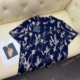 22SS maschi designer magliette magliette con stampa fiore a maniche corte a maniche corta Streetwear Black White XinxinBuy S-XL
