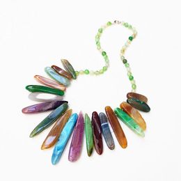 jewelry stock Canada - Chokers Lii Ji Real Stone Mutil Color Necklace Agate Choker 48cm Stock Sale Women Jewelry GiftChokers