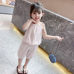 Girls Clothes Floral Vest Short Teenage Girls Clothing Summer Kids Girl Clothes Set Casual Style Kid Clothes 210412