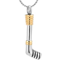 Pendant Necklaces Hockey Stick Cremation Jewelry For Ashes Holder Urns Pet/Human Stainless Steel Memorial Necklace Men/WomenPendant