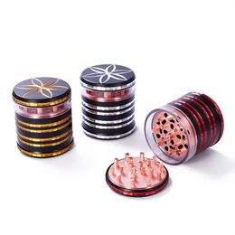 The latest 65x71mm Smoke grinder four -layer aluminum alloy carved smoke grinding heater selection support custom LOGO