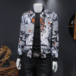 Men's Jackets Nice Men Floral Jacket Fashion Men's Big Size Coat Vintage Bomber Print Club Outfit Japanese StreetwearMen's Men'sMen's