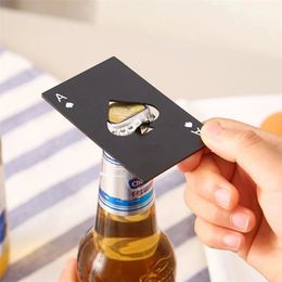 1PC Poker Beer Portable Stainless Steel Corkscrew Kitchen Accessories Multipurpose Card Bottle Opener Tools 220727