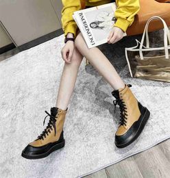 Famous brand Ladies chunky heel Motorcycle boots designer women's Classic luxury cowhide booties for girl comfortable Sheepskin lining outdoor non-slip shoes