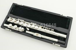 Hot Japan PEARL PF-665 E C Tune Flute High Quality Musical Instrument 16 Keys Closed Holes Silver Plated Brand Flute With E Key