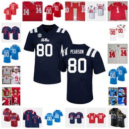 Custom Ole Miss Rebels Football Jersey 14 DK METCALF 10 Eli Manning Jerseys 10 Chad Kelly 80 Wesley Walls 5 Ken Webster 79 Javon Patterson 30 A. J. Moore Mike Hilton Jerseys