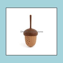 Tea Strainers Teaware Kitchen Dining Bar Home Garden Cute Kawaii Acorn Mini Infuser Leaf Strainer For Brewing Device Dhq9W