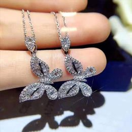 Pendant Necklaces High Quality Butterfly Pendants For Women Jewellery Cubic Zircon Stone Chokers NecklacePendant