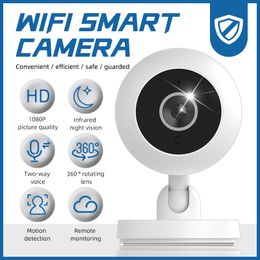 Smart WiFi Camera HD1080P Registrazione video Mini telecamere IPC Telecamera di sorveglianza automatica a due vie Visione notturna Rilevazione del movimento Visualizzazione remota con telefono APP Nanny Cam