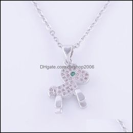 Pendant Necklaces Pendants Jewellery Fashion Cute Zircon Trojan Charms Necklace Women Handmade Cop Dhkta