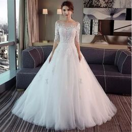 Vestido De Novia Vintage De encaje, manga tres cuartos, espalda abierta,  baile, gran oferta, 2021 - AliExpress Bodas y eventos