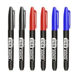 DIY Waterproof Permanent Marker Pen 1.5 mm Nib Black Blue Red Art Marker Pens Student School Office Stationery
