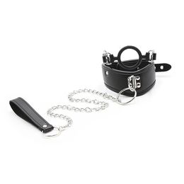 Leather Neck sexy Collar with Leash y Restraint Fetish Slave BDSM Bondage Accessories Set Adult Toy for Couple