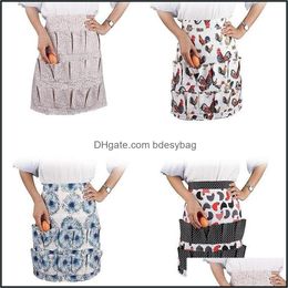 Aprons Home Textiles Garden Ll Egg Collecting Apron Pockets Holds Chicken Farm House Raincoat For Women With Pocket Otbo4