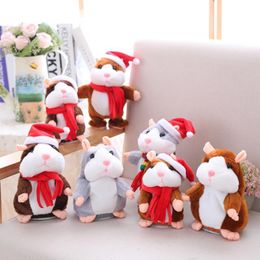 UPS Party Favor Talking Hamster Falante Mouse Pet Plush Toy Sound Record Educational Stuffed Doll Children Gifts 15cm