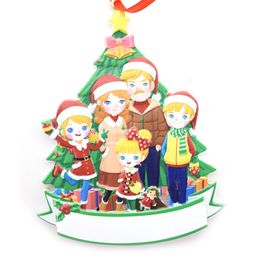 2022 Resin Christmas Decorations Outdoor Tree Ornaments Family Heads DIY Pendants Party Favour