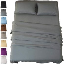 Bed Sheet Set Super Soft Microfiber 1800 Thread Count Luxury Egyptian Sheets Deep Pocket Wrinkle and Hypoallergenic 220429