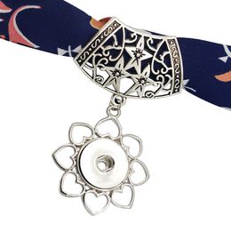 Pendant Necklaces Fashion Hollow Stars Scarf Flower/Snowflake/Leaf For Scarves Fit 18MM Snap Buttons WholesalePendant