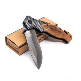 wooden pocket knives UK - X50 Tactical Knife Folding Pocket Knife Survival Hunting Knives Fishing EDC Tools 440C Blade Wooden Handle Outdoor Camping Knife201B
