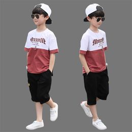 Summer Boys Clothing Sets Children T shirt Short Sleeve Pants Two Pieces Kids Baby Clothes 6 8 10 11 12 Years 220620