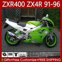 ABS Bodys For KAWASAKI NINJA ZXR 400 CC 400CC 1991 1992 1993 1994 1995 1996 Cowling 138No.38 ZX4R ZXR-400 Bodywork ZX 4R ZXR400 91 92 93 94 95 96 Fairing kit Green white