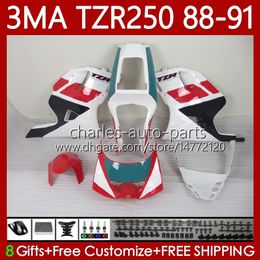 MOTO Red cyan Bodywork For YAMAHA TZR250 TZR 250 TZR-250 R RS RR 1988 1989 1990 1991 Body 115No.76 TZR250-R TZR250RR 88-91 YPVS 3MA TZR250R 88 89 90 91 OEM Fairing Kit