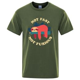 Not Fast Not Furious Cartoons Printing Men Tee Shirts Breathable Brand Tops Street Fashion Tshirt Mens Casual Summer T Shirts 220607