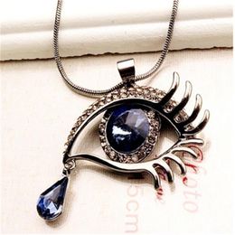 Pendant Necklaces Fation Exaggerate Accessories Magic Eye Crystal Tears Sweater Chain Female Necklace & Pendants Long NecklacePendant