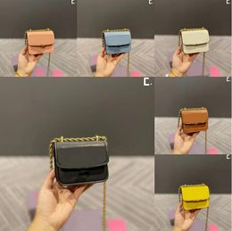 High Quality Cattlehide Mini Shoulder Bags Flip Chain Handbag Luxury Fashion Leisure Solid Color Cross Body Designer Women Wallet Change Purse Handbags