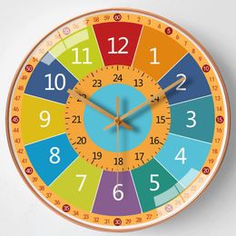 Wall Clocks 12 Inch Retro Word Clock Modern Digital Silent For Children Living Room Bedroom Kitchen Watches Home Art DecorWallWall