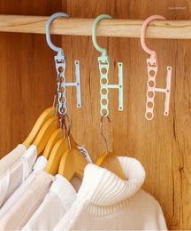 Hangers & Racks Multi-layer Plastic For Clothes 5 Circle Windproof Hanger Organiser Fixed Holder Storage Buckle Magic