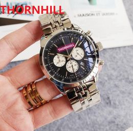 Top quality Six Stiches Designer Men Watch 46mm Full Function Stopwatch 904L Stainless Steel Luxury Quartz President Day Date Wriswatches