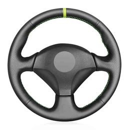 Black Artificial Yellow Marker Car Steering Wheel Cover For Honda S2000 20002008 Civic Si 20022004 Acura rsx Type S 2005 J220808