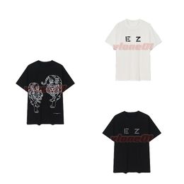 Mens Fashion T Shirts High Quality Letter And Tiger Print Tees Designer Womens Short Sleeve Casual Tops Asian Size M-2XL