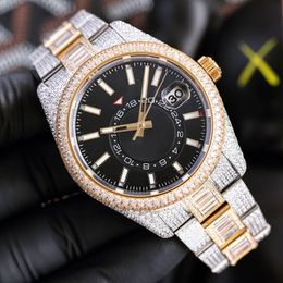 Herren Mechanical Watch Diamond Automatische Bewegung Uhren 42 mm Edelstahl Männer wasserdichte Armbanduhren Montre de Luxe Business Armbanduhr