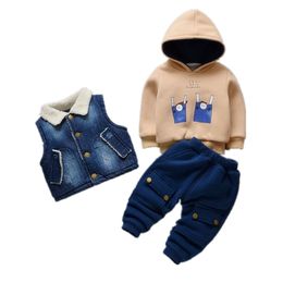 Girls Winter Clothes Denim Vest Pants Coat Children's Clothes For Girls Outfit For Girls Autumn Winter Tracksuit Kids 210412