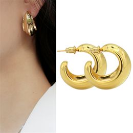 2022 Women's Circle Hoop Earring Geometric Round Irregular Stud Glossy C-shaped Retro Classic Coloured Piercing Girl Accessories Luxury Brand High Quality Jewellery