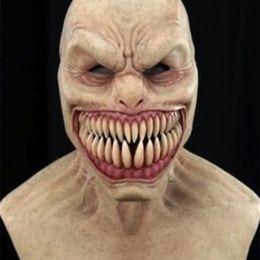 Halloween Horror Headgear Latex Clown Mask Devil Face Cover Terror Creepy Gagtooth Demon Cosplay Costume Props 220817