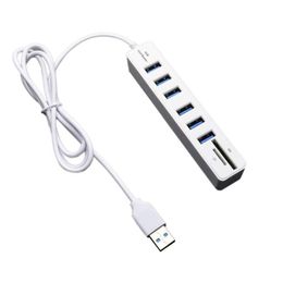 -Hubs für PC High Speed ​​6 Port Mini USB Hub -Adapter Splitter SD Card Reader184s