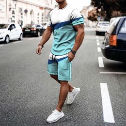 Summer Streetwear Men define tracksuit para roupas de tamanho grande 3d camiseta shorts shorts sportswear mass de moda de moda 220602
