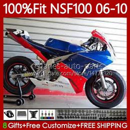 Fibreglass Injection Mould Bodys For HONDA NSF-100 NSF 100 Bodywork 116No.18 NSF100 06 07 08 09 10 NS-F100 Red blue 2006 2007 2008 2009 2010 Glass Fibre Race Fairing