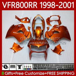 Bodywork For HONDA Interceptor VFR800R VFR 800RR 800 CC RR 98-01 Bodys 128No.5 ALL Orange VFR800RR 800CC VFR800 98 99 00 01 VFR-800 RR 1998 1999 2000 2001 Fairing Kit