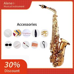 New E flat Alto saxophone playing instrument brass gold plated deep engraved professional tone SAX