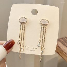 Dangle & Chandelier Arrival Acrylic Trendy Geometric Cloud Long Tassel Chain Earrings For Women Fashion Crystal Pendant JewelryDangle Mill22