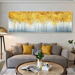 Golden Forest Print Abstract Canvas Painting Nordic Wall Art Posters and Prints Modern Decor Decorative Pictures for Home Design