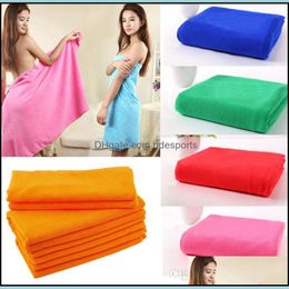 Towel Home Textiles Garden Superfine Microfiber Bath Towels Beach Drying Washcloth Shower Travel Big For Adts Tool 70X140Cm Kka1406 Drop D