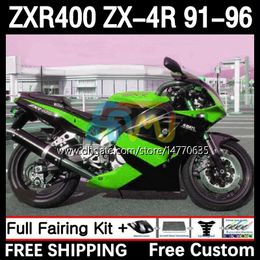 Bodywork For KAWASAKI NINJA ZXR 400 CC ZX4R ZXR400 ZX-4R 91 92 93 94 95 96 12DH.172 Body ZX 4R ZXR-400 1991 1992 1993 1994 1995 1996 400CC 91-96 OEM Fairing Kit green black