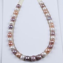 Chains 11-14mm White Pink Purple Mixed Edison Round Freshwater Pearl Strand For Jewelry MakingChains ChainsChains