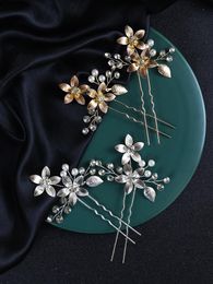 Headpieces Rhinestones Bridal Hair Pins Flowers Women Prom Party Jewellery Wedding Accessories For Guest 2PCS ClipsHeadpieces